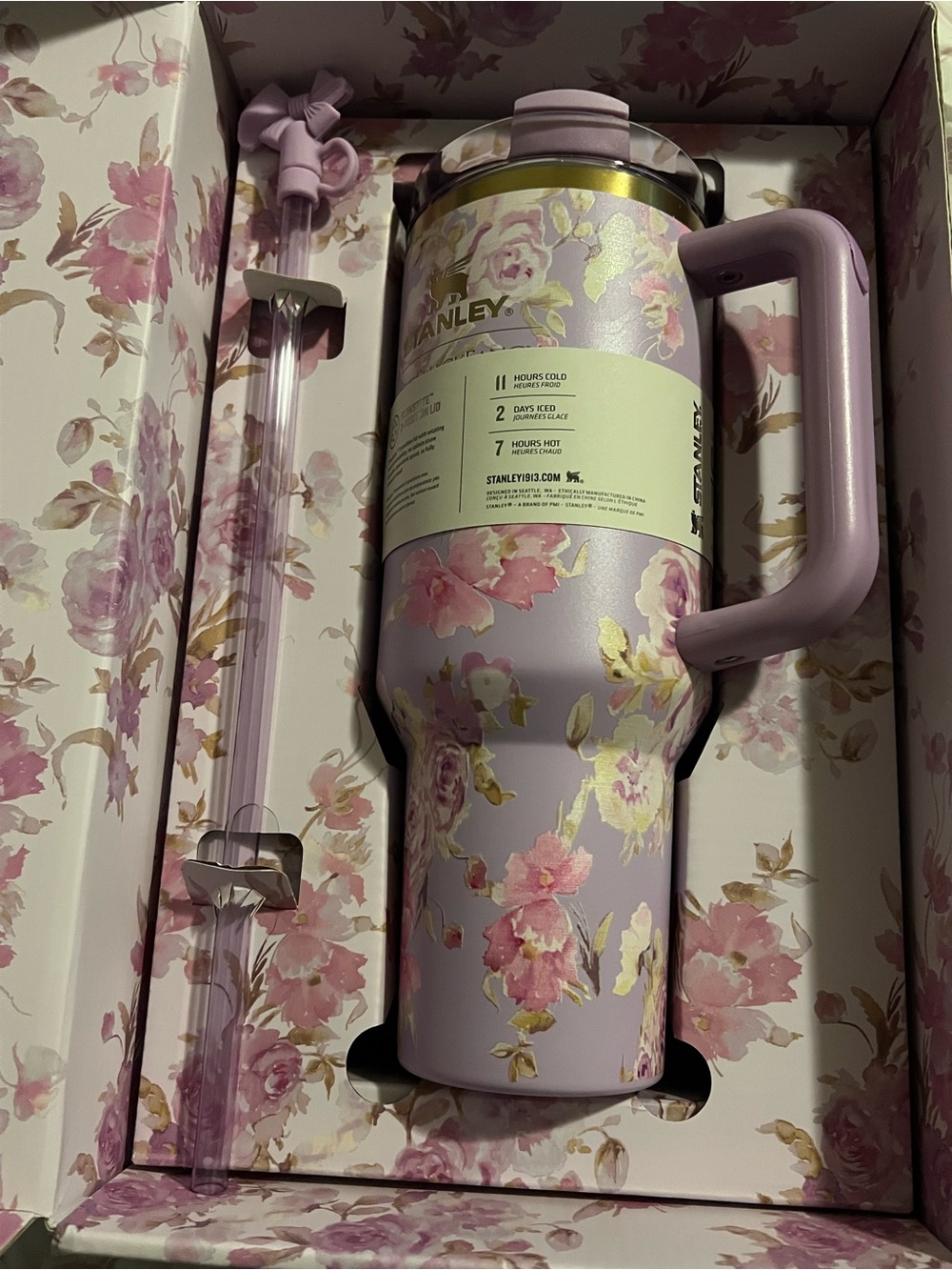 LoveShackFancy Floral Lavender Stanley Tumbler